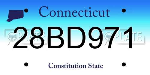 28BD971 Connecticut License Plate