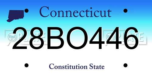 28BO446 Connecticut License Plate