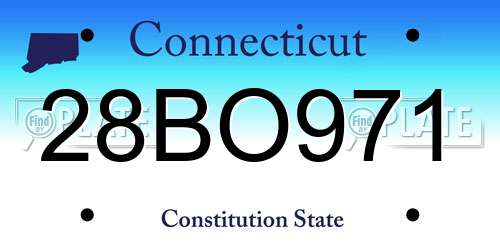 28BO971 Connecticut License Plate