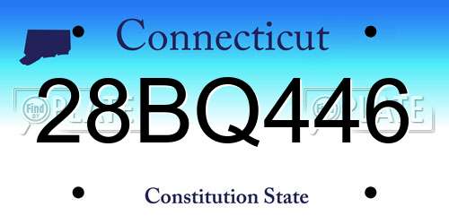 28BQ446 Connecticut License Plate