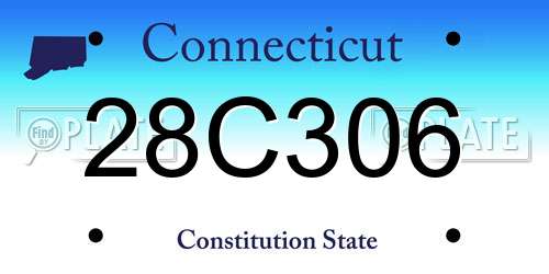 28C306 Connecticut License Plate