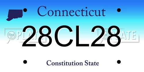 28CL28 Connecticut License Plate