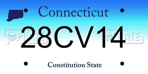 28CV14 Connecticut License Plate