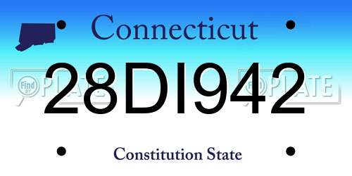 28DI942 Connecticut License Plate