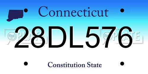 28DL576 Connecticut License Plate