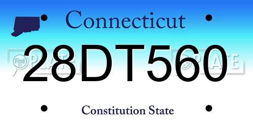 28DT560 Connecticut License Plate