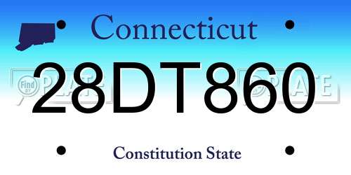 28DT860 Connecticut License Plate