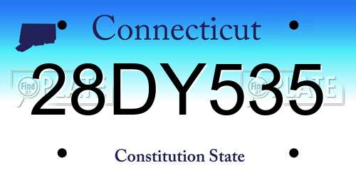 28DY535 Connecticut License Plate