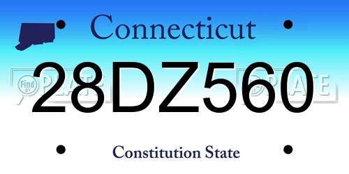 28DZ560 Connecticut License Plate