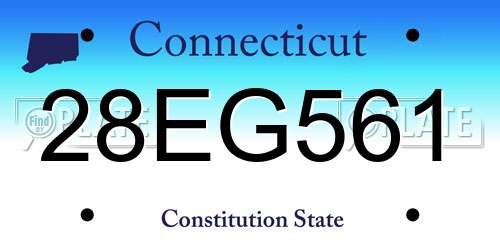 28EG561 Connecticut License Plate
