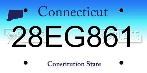 28EG861 Connecticut License Plate