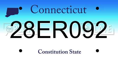 28ER092 Connecticut License Plate