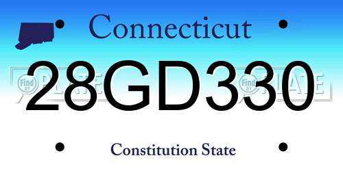 28GD330 Connecticut License Plate