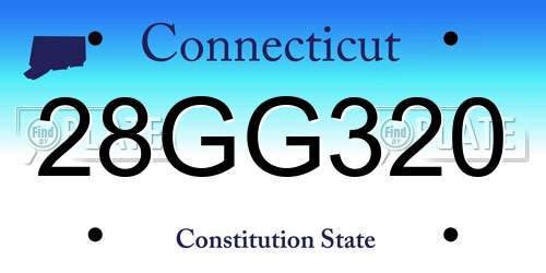 28GG320 Connecticut License Plate