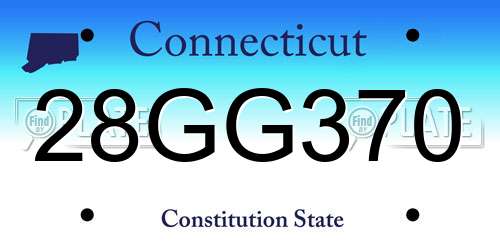 28GG370 Connecticut License Plate