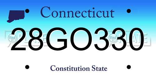 28GO330 Connecticut License Plate