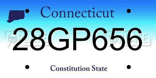 28GP656 Connecticut License Plate