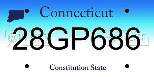 28GP686 Connecticut License Plate