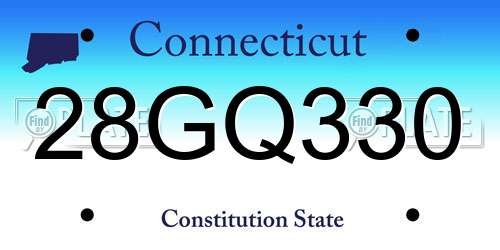 28GQ330 Connecticut License Plate