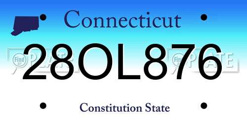 28OL876 Connecticut License Plate
