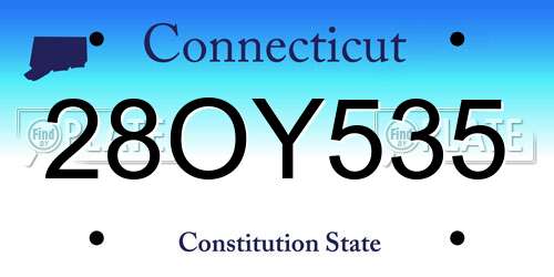 28OY535 Connecticut License Plate