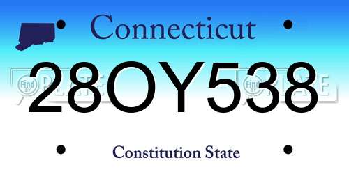 28OY538 Connecticut License Plate