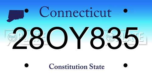 28OY835 Connecticut License Plate