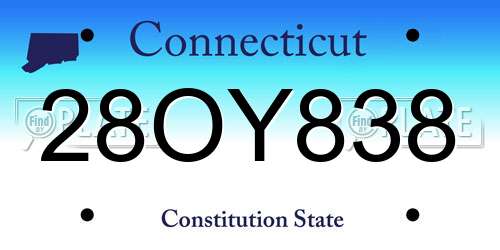 28OY838 Connecticut License Plate