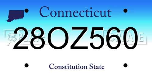 28OZ560 Connecticut License Plate