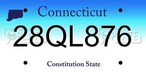 28QL876 Connecticut License Plate