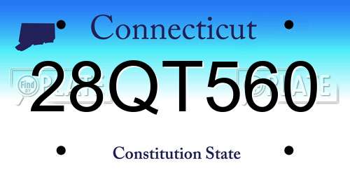 28QT560 Connecticut License Plate