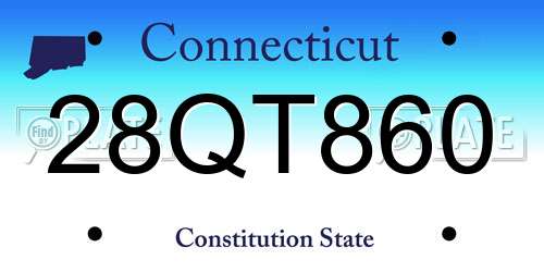 28QT860 Connecticut License Plate