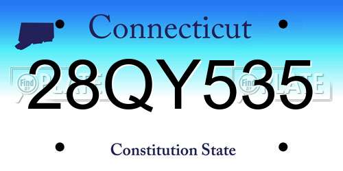 28QY535 Connecticut License Plate