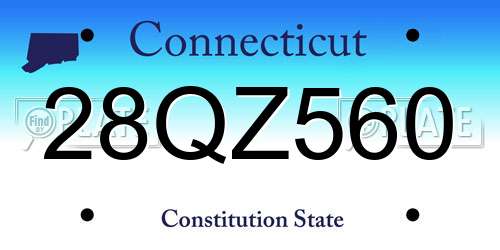 28QZ560 Connecticut License Plate