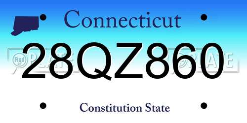 28QZ860 Connecticut License Plate