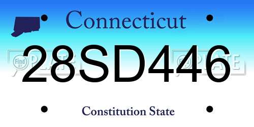 28SD446 Connecticut License Plate