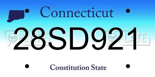 28SD921 Connecticut License Plate