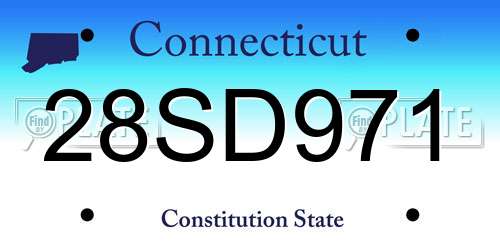 28SD971 Connecticut License Plate
