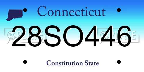 28SO446 Connecticut License Plate