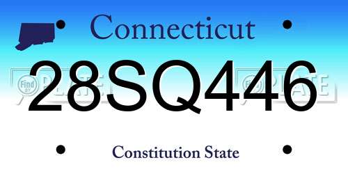 28SQ446 Connecticut License Plate