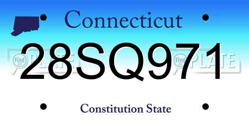 28SQ971 Connecticut License Plate