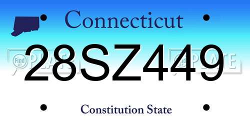 28SZ449 Connecticut License Plate