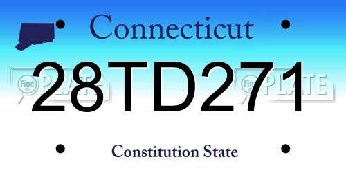 28TD271 Connecticut License Plate