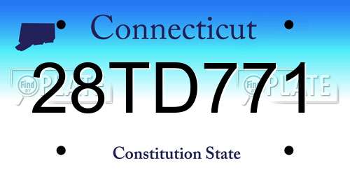 28TD771 Connecticut License Plate