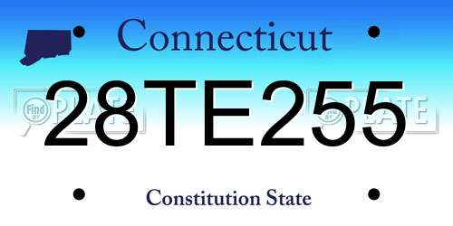 28TE255 Connecticut License Plate
