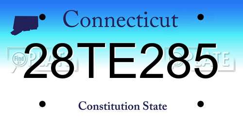 28TE285 Connecticut License Plate