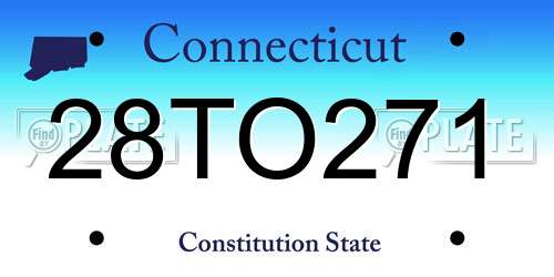 28TO271 Connecticut License Plate