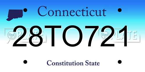 28TO721 Connecticut License Plate