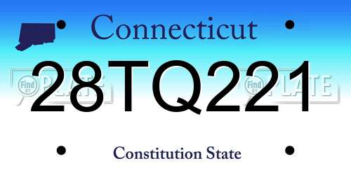 28TQ221 Connecticut License Plate