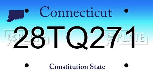 28TQ271 Connecticut License Plate
